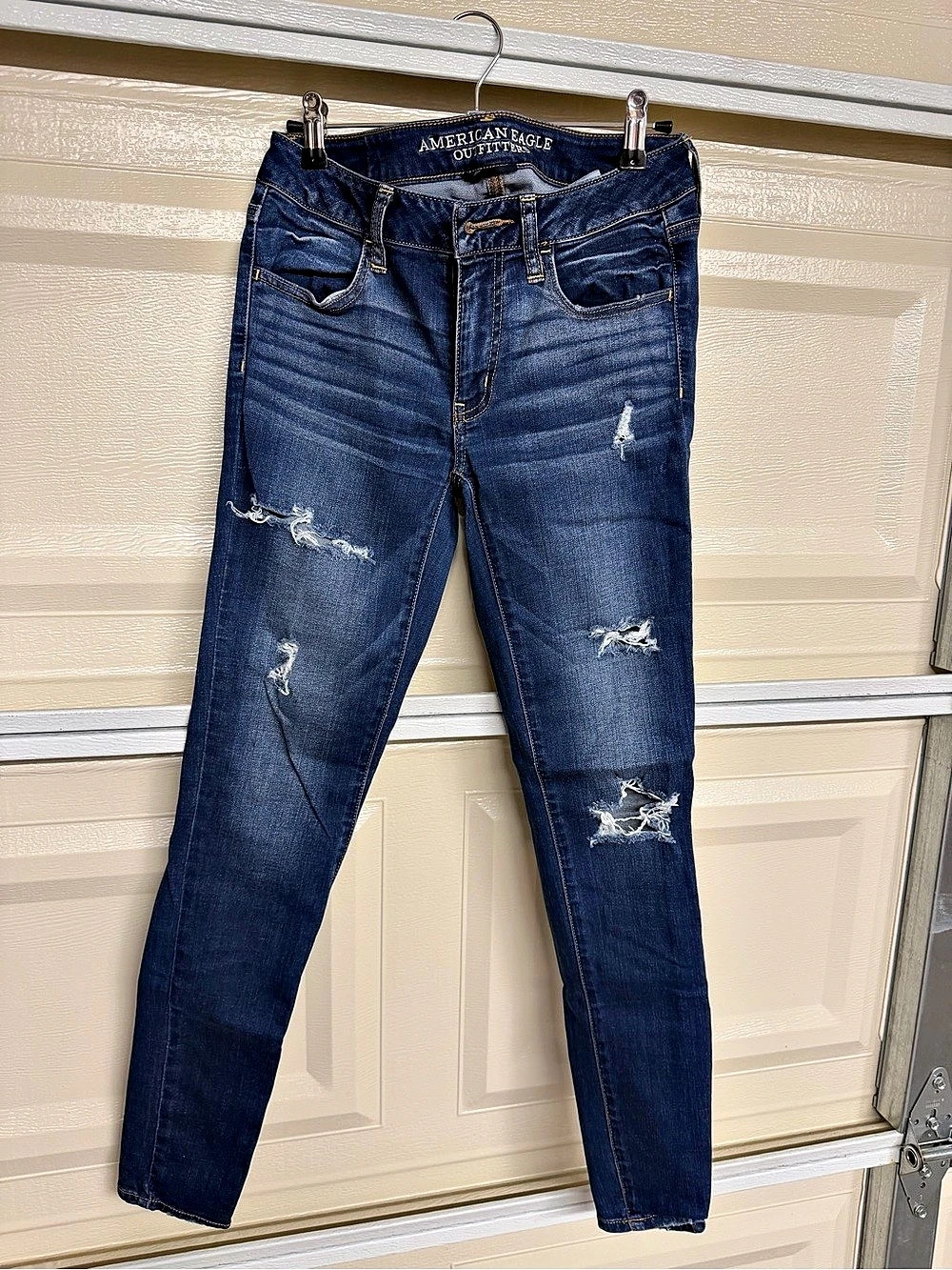 American Eagle Jegging Distressed Skinny Jeans Blue Size 4